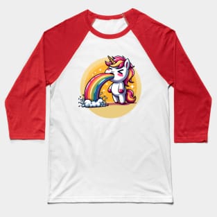 Cute Puking Unicorn Baseball T-Shirt